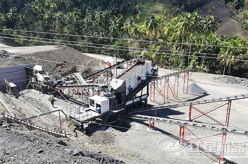 菲律賓客戶(hù)車(chē)載碎石機(jī)作業(yè)現(xiàn)場(chǎng)