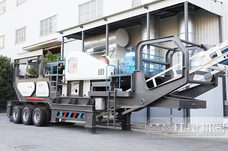 鄂式移動建筑廢料破碎機，給料+粗碎+除鐵