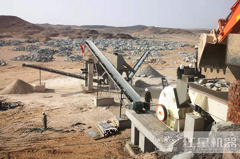 單臺重錘破制砂現(xiàn)場